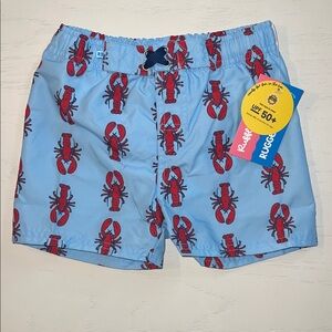 Ruggedbutts Rufflebutts Boy Lobster Swim Trunks 3T 5 6